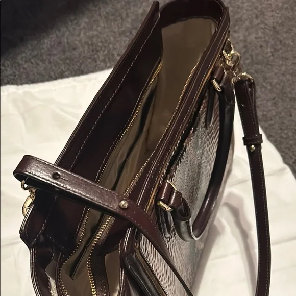 Brahmin Aubree - Savino Folklore- Brown Snake Print Women's Bag - Picture 10 of 16